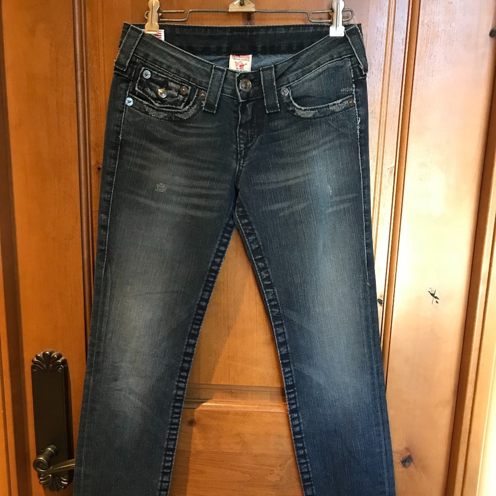 NWOT True Religion distressed jeans, sz 25
